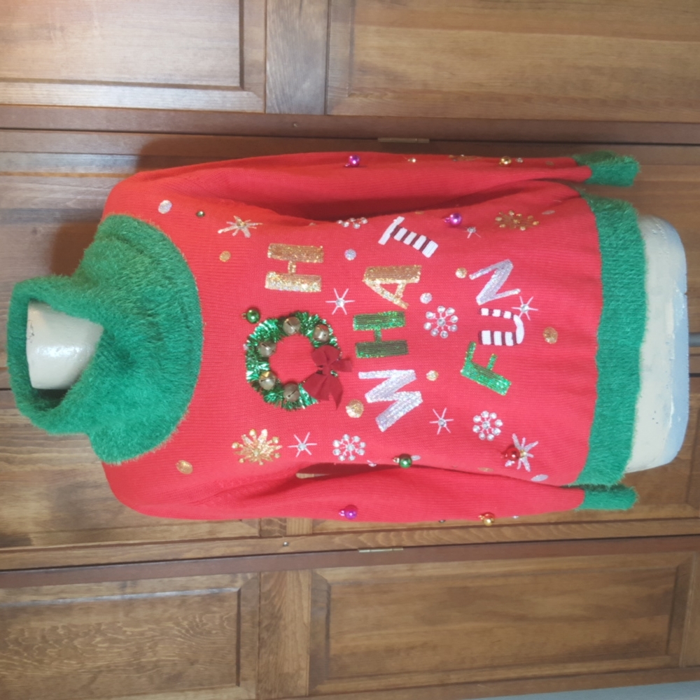 Holiday Time OH WHAT FUN Christmas Sweater Sz L
